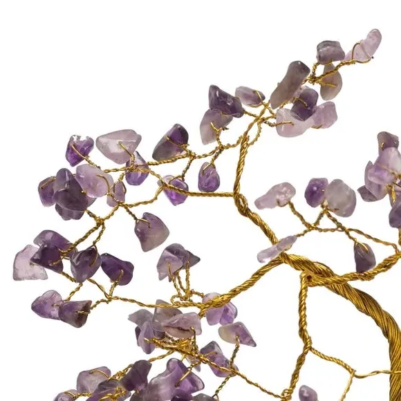 Amethyst Gemstone Tree - Purple, Metal