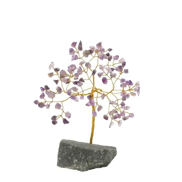 Amethyst Gemstone Tree - Purple, Metal