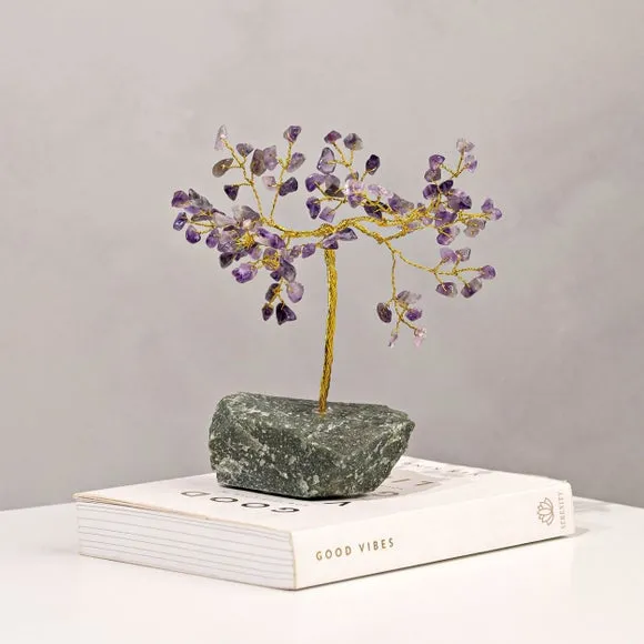 Amethyst Gemstone Tree - Purple, Metal