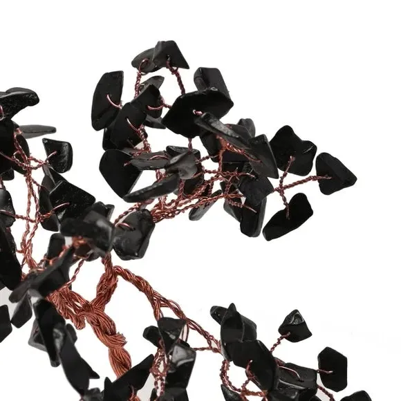 Gemstone Tree Decor - Black, Metal