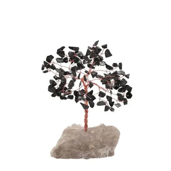 Gemstone Tree Decor - Black, Metal