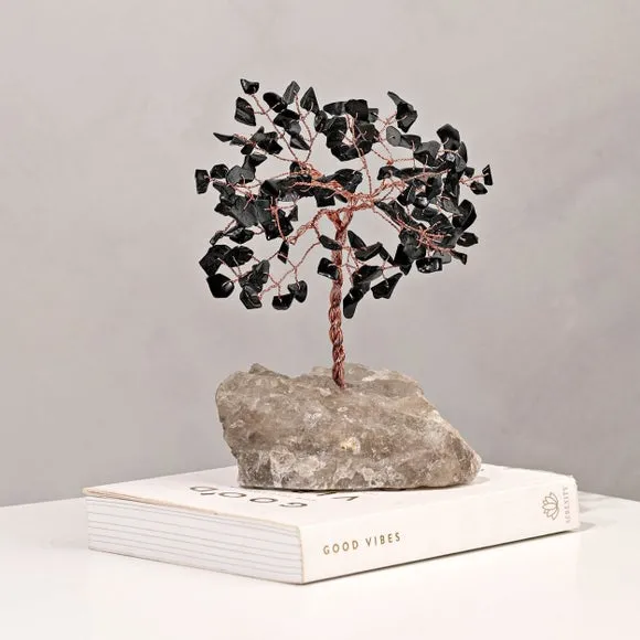 Gemstone Tree Decor - Black, Metal image