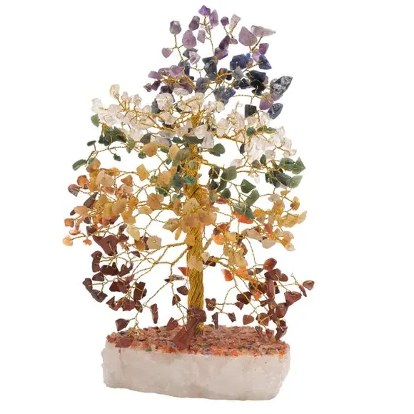 Gemstone Tree Decor - Multicolor, Metal