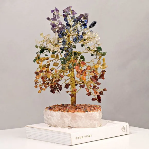 Gemstone Tree Decor - Multicolor, Metal