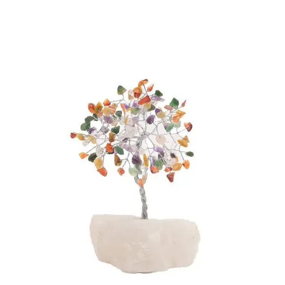 Gemstone Tree Decor - Multicolor, Metal