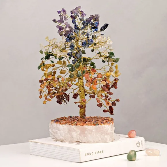 Gemstone Tree Decor - Multicolor, Metal