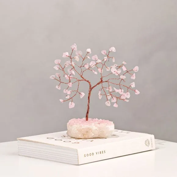 Gemstone Tree Decor - Pink, Rose Quartz