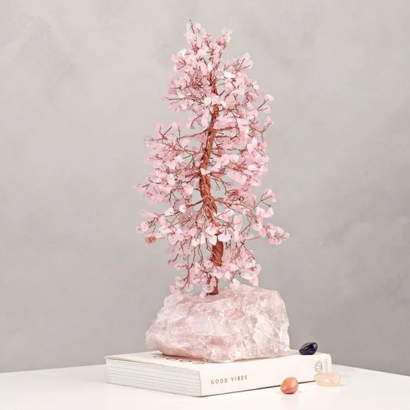 Gemstone Tree Decor - Pink, Rose Quartz