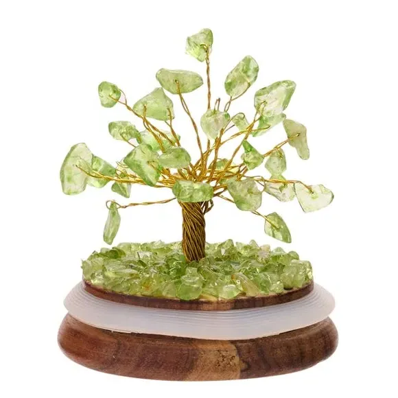 Gemstone Tree Glass Dome - Green, Peridot