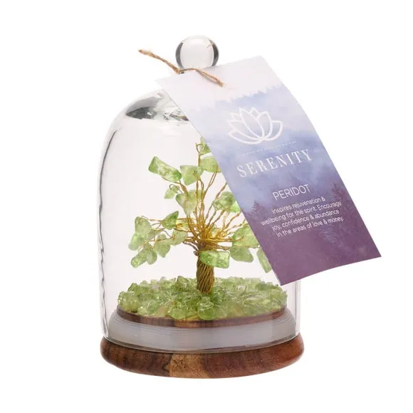 Gemstone Tree Glass Dome - Green, Peridot
