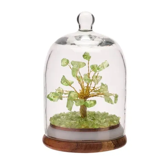 Gemstone Tree Glass Dome - Green, Peridot image