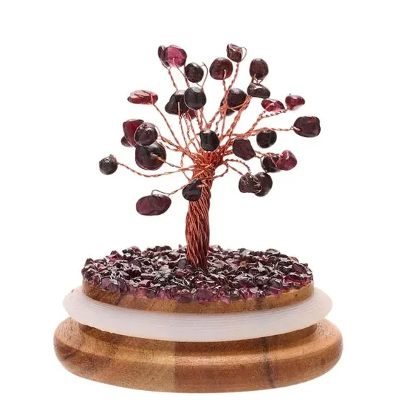 Gemstone Tree Glass Dome - Purple, Garnet