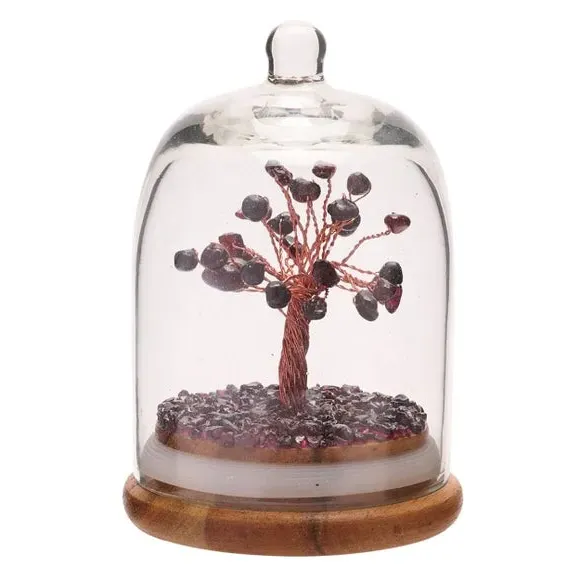 Gemstone Tree Glass Dome - Purple, Garnet image