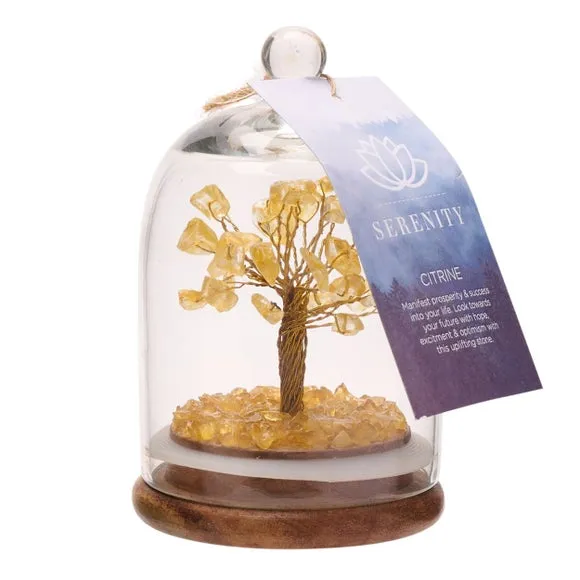Gemstone Tree Glass Dome - Yellow, Citrine