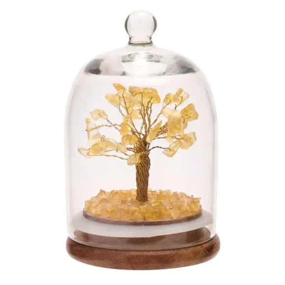 Gemstone Tree Glass Dome - Yellow, Citrine image