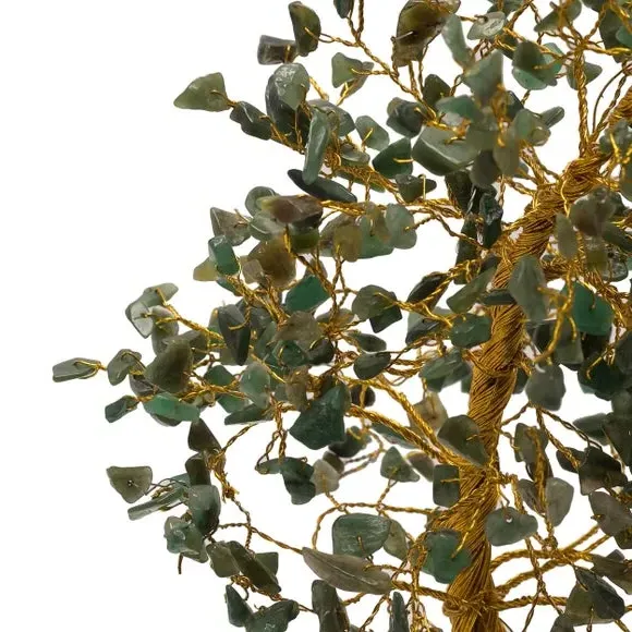 Gemstone Tree Ornament - Green, Metal
