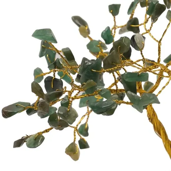 Gemstone Tree Ornament - Green, Metal