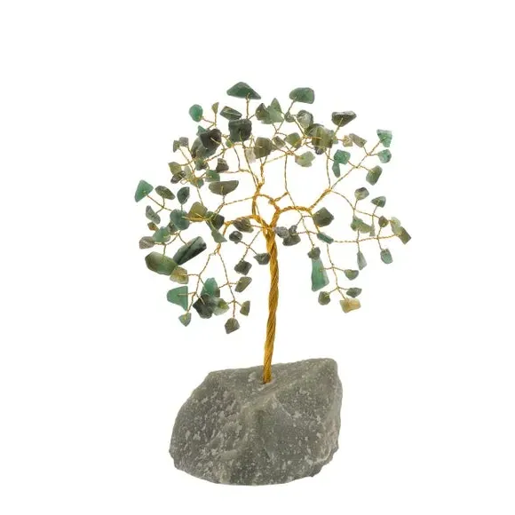 Gemstone Tree Ornament - Green, Metal