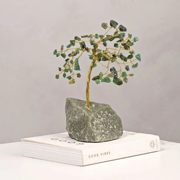 Gemstone Tree Ornament - Green, Metal