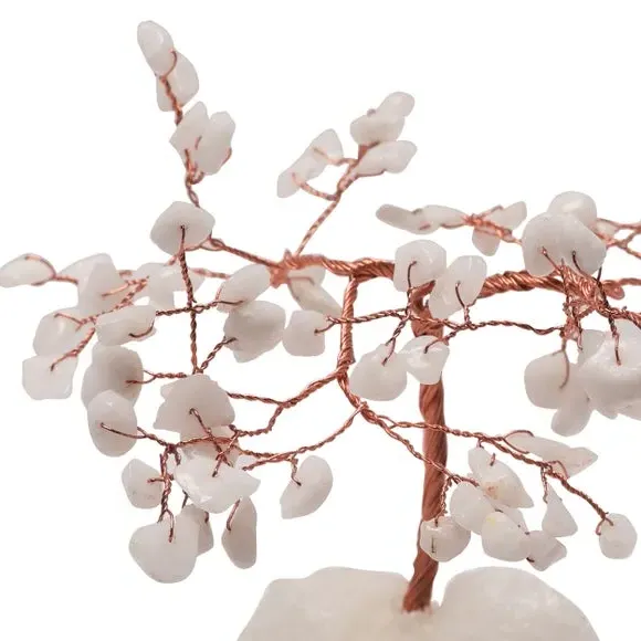 Gemstone Tree Ornament - White, Jade Crystal