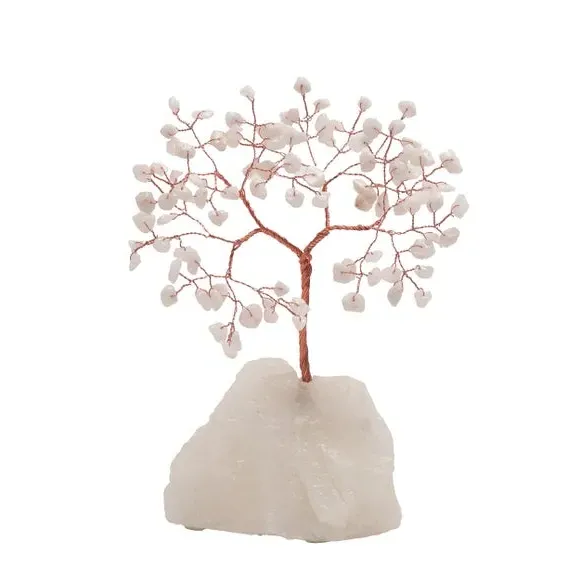 Gemstone Tree Ornament - White, Jade Crystal