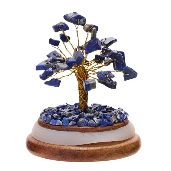 Glass Dome Tree Decoration - Blue, Lapis Lazuli