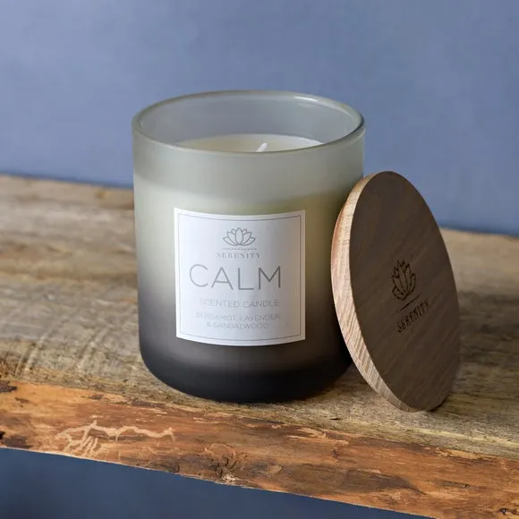 Scented Candle with Wooden Lid - Blue