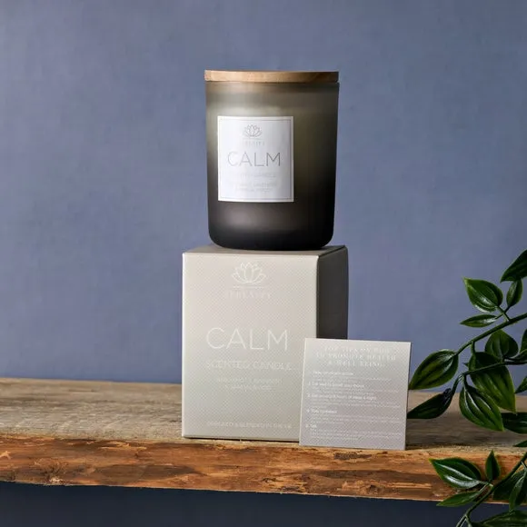 Scented Candle with Wooden Lid - Blue image