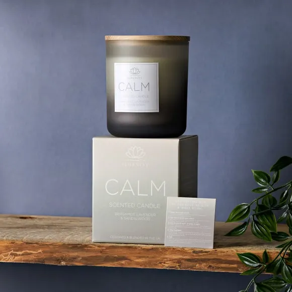 Scented Candle with Wooden Lid - Blue