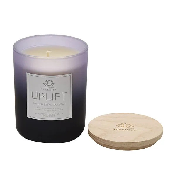 Scented Candle with Wooden Lid - Purple
