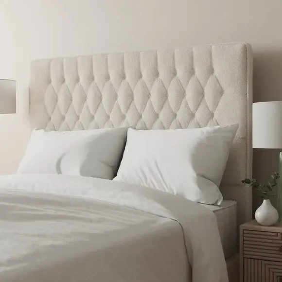 Chesterfield Headboard Floor Standing - Cream, Teddy image