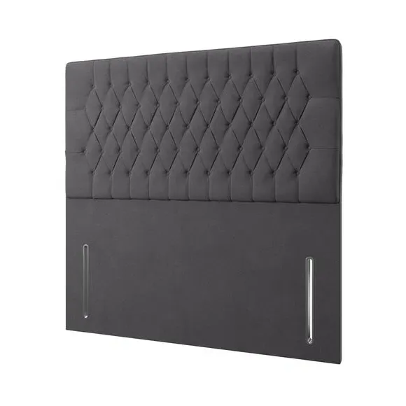 Chesterfield Headboard Floor Standing - Grey, Tweed