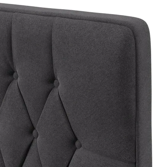 Chesterfield Headboard Floor Standing - Grey, Tweed