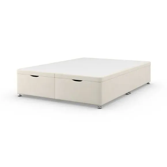 End Opening Ottoman Bed Frame - Cream, Chenille