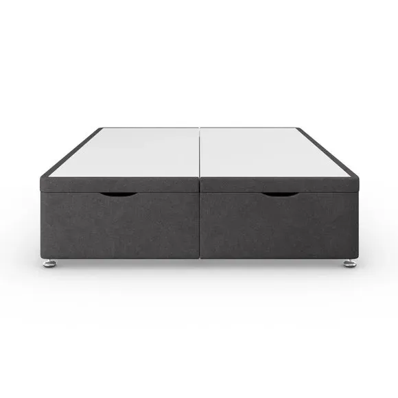 End Opening Ottoman Bed Frame - Dark Grey, Chenille