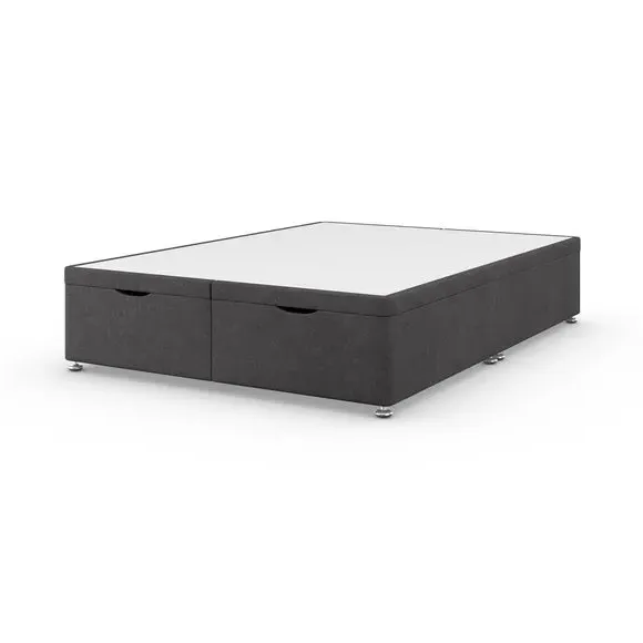 End Opening Ottoman Bed Frame - Dark Grey, Chenille