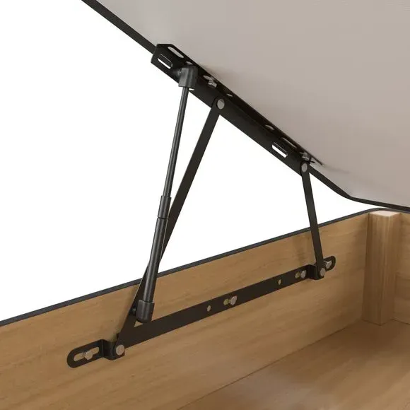 End Opening Ottoman Bed Frame - Dark Grey, Chenille