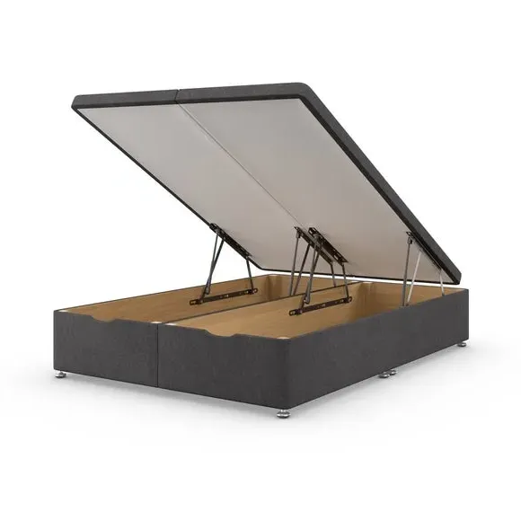 End Opening Ottoman Bed Frame - Dark Grey, Chenille