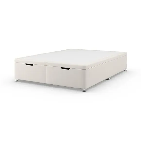End Ottoman Bed Base with Storage - Cream, Linen