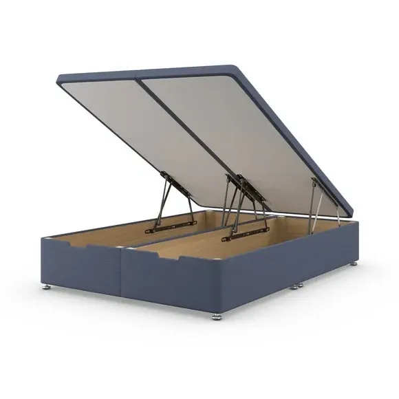 End Ottoman Bed Base with Storage - Navy, Linen