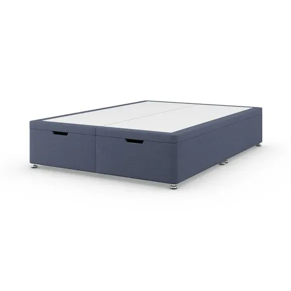 End Ottoman Bed Base with Storage - Navy, Linen