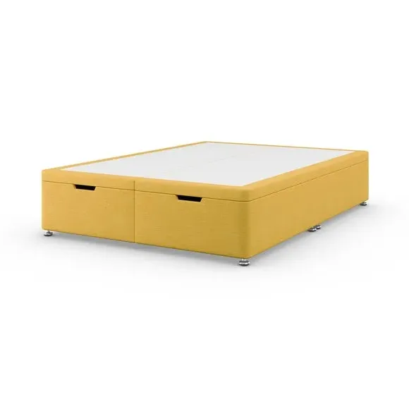 End Ottoman Bed Base with Storage - Ochre, Linen