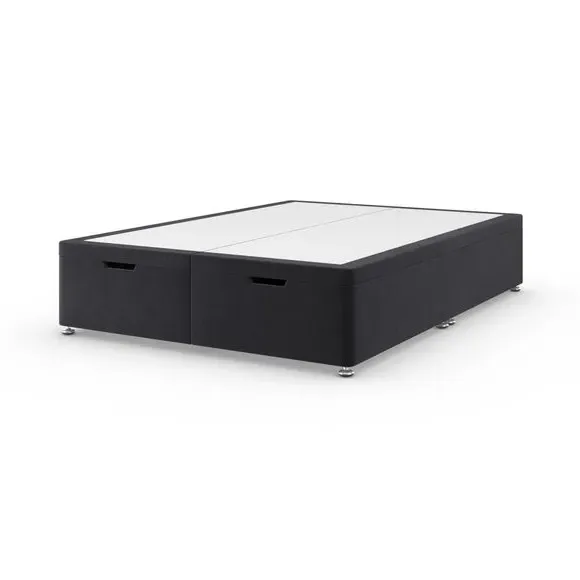 End Ottoman Bed Frame with Storage - Black, Velvet