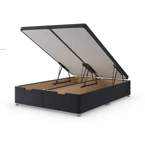 End Ottoman Bed Frame with Storage - Black, Velvet