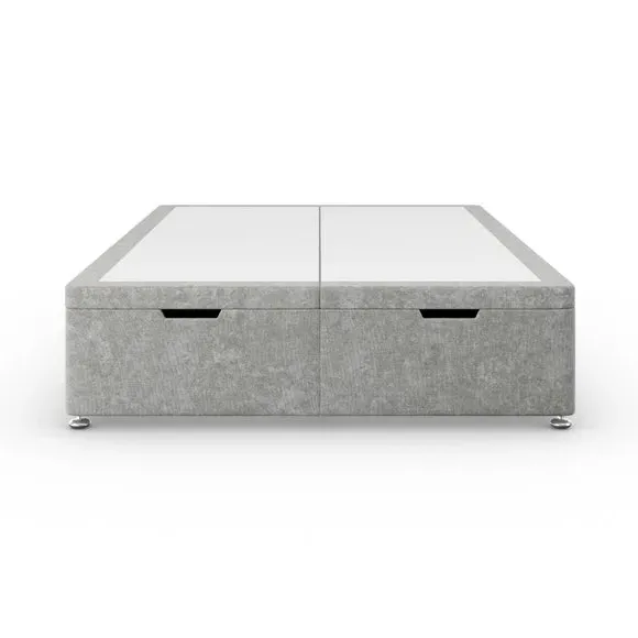 End Ottoman Bed Frame with Storage - Grey, Chenille