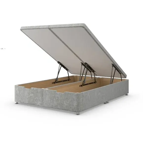 End Ottoman Bed Frame with Storage - Grey, Chenille