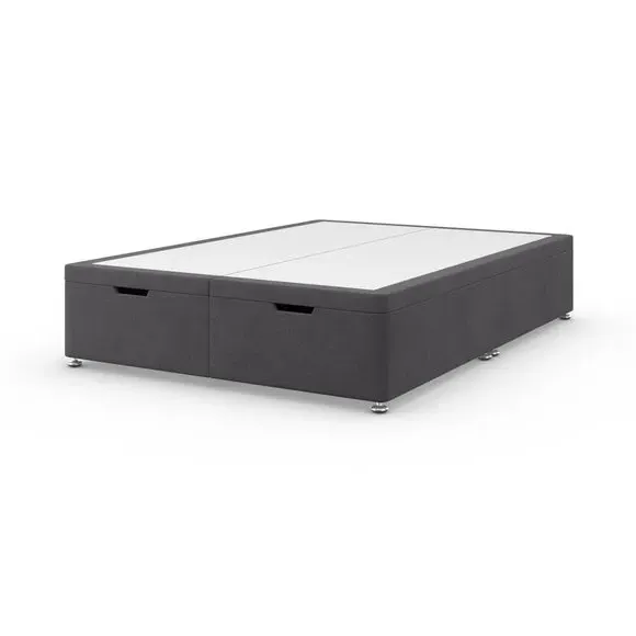 End Ottoman Bed Frame with Storage - Grey, Tweed