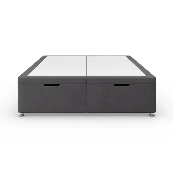 End Ottoman Bed Frame with Storage - Grey, Tweed