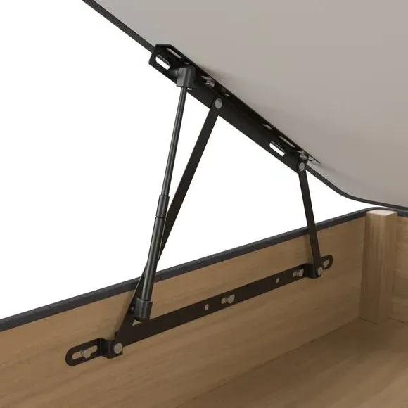 End Ottoman Bed Frame with Storage - Grey, Tweed
