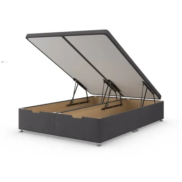 End Ottoman Bed Frame with Storage - Grey, Tweed